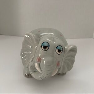 Gray Elephant Piggy Bank W/ Pink Dots